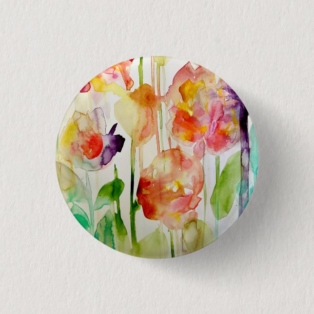 Macaron Rond 2,50 Cm amour floral (Devant)