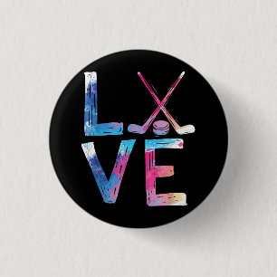 Macaron Rond 2,50 Cm Amour Hockey sur glace filles Dons de hockey femme