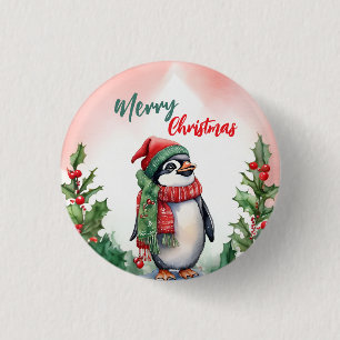 Macaron Rond 2,50 Cm Amusant Joyeux Noël Wreath Cute manguin mer