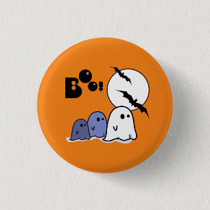 Macaron Rond 2,50 Cm Amusant Petit Fantôme. Cadeau Halloween