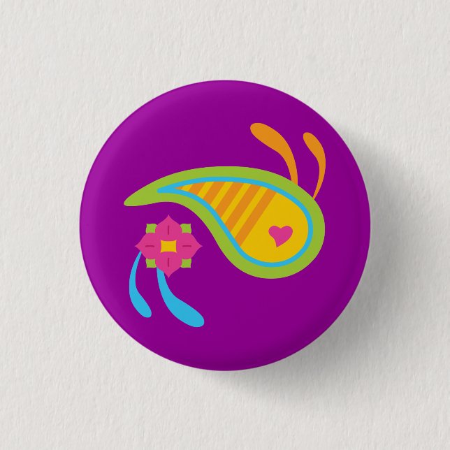 Macaron Rond 2,50 Cm Amusement de Paisley (Devant)