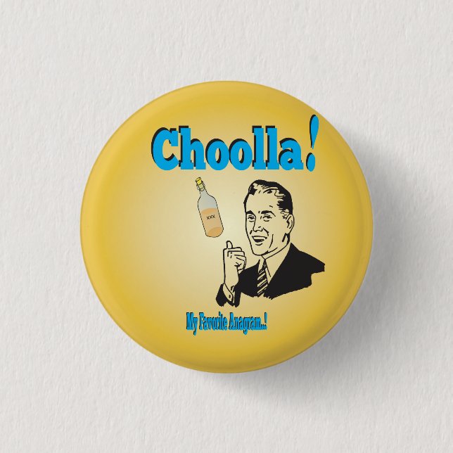 Macaron Rond 2,50 Cm Anagram alcool amusant Humour (Devant)