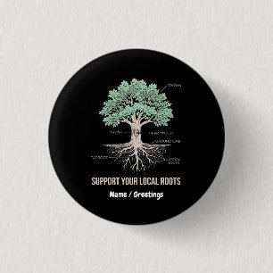 Macaron Rond 2,50 Cm Anatomie d'arbre botanique Soutenez vos racines lo