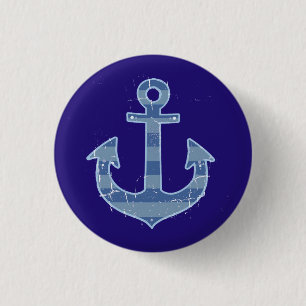 Macaron Rond 2,50 Cm ancre marine nautique