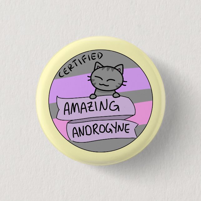 Macaron Rond 2,50 Cm Androgyne extraordinaire (Devant)