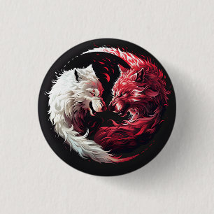 Macaron Rond 2,50 Cm Animal Fantastique de l'Esprit du Loup de l'Ombre
