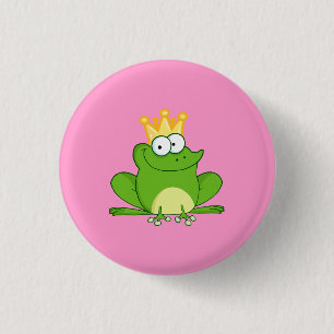 Macaron Rond 2,50 Cm Animal mignon de bande dessinée du Roi Frog Frogs