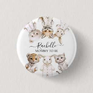 Macaron Rond 2,50 Cm Animaux en Pyjama Fantaisistes : Accent de Fête au