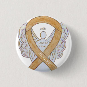 Macaron Rond 2,50 Cm Annexe Cancer Sensibilisation à l'ambre Écorce Ang