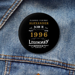 Macaron Rond 2,50 Cm Anniversaire 30 ans personnalisé Né 1996 Vintage N