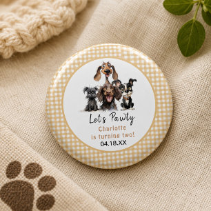 Macaron Rond 2,50 Cm Anniversaire Chien Faisons la Fête