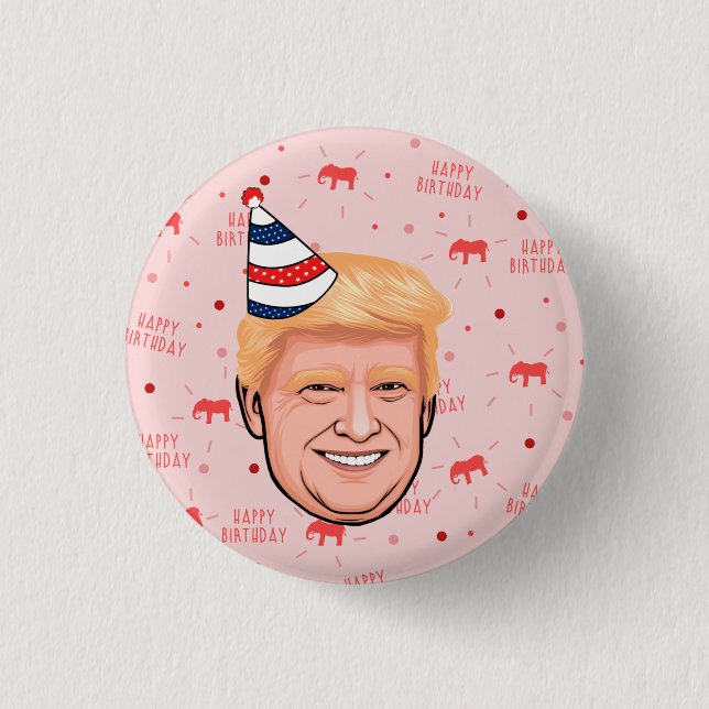MACARON ROND 2,50 CM ANNIVERSAIRE DE DONALD TRUMP (Devant)