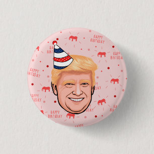 MACARON ROND 2,50 CM ANNIVERSAIRE DE DONALD TRUMP