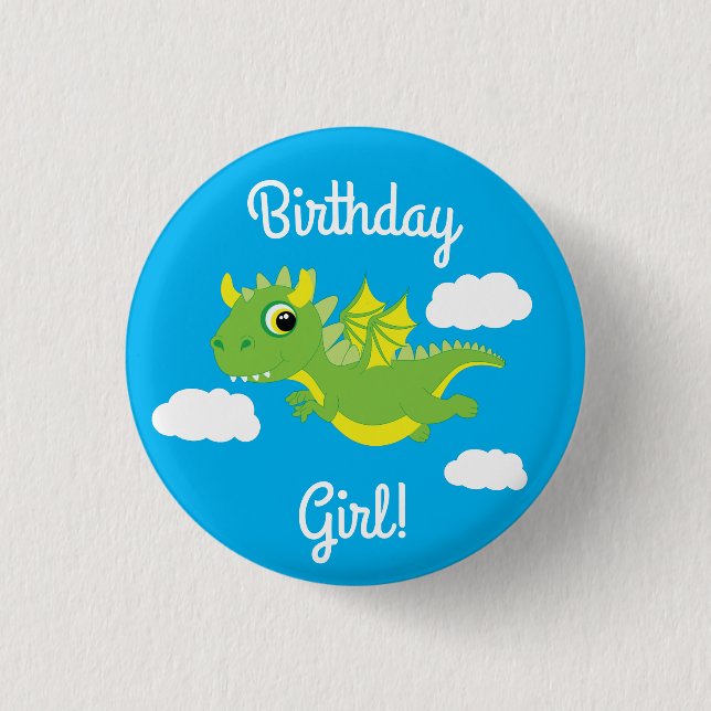 Macaron Rond 2,50 Cm Anniversaire de Dragon Cute Kid (Devant)