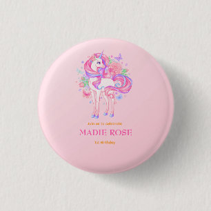 Macaron Rond 2,50 Cm Anniversaire de la fête licorne magique