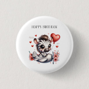 Macaron Rond 2,50 Cm Anniversaire de Zebra Pilot