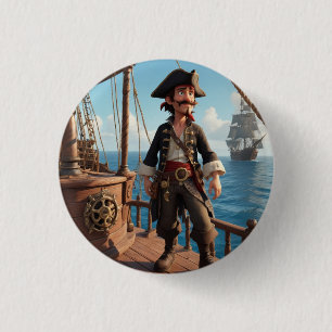 Macaron Rond 2,50 Cm Anniversaire du Pirate