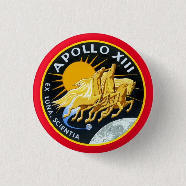 Macaron Rond 2,50 Cm Apollo 13 insignes (Devant)