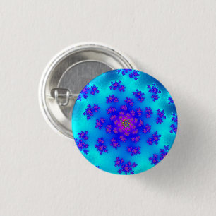Macaron Rond 2,50 Cm Aqua Floral Sprinkings