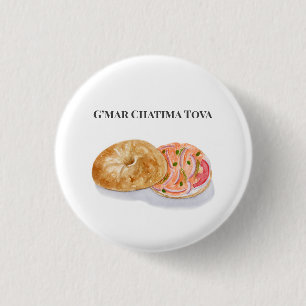 Macaron Rond 2,50 Cm Aquarelle Bagels Fumée Saumon G’mar Chatima Tova