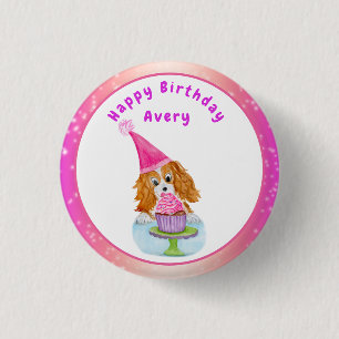 Macaron Rond 2,50 Cm Aquarelle Cavalier King Charles Cupcake Anniversai