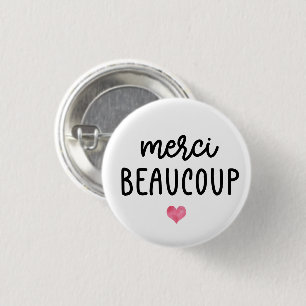 Macaron Rond 2,50 Cm Aquarelle Coeur Merci Beacoup