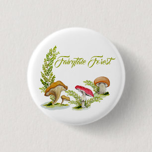 Macaron Rond 2,50 Cm Aquarelle de la forêt Fairytale ensemble de champi