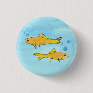 Macaron Rond 2,50 Cm Aquarelle de poisson rouge