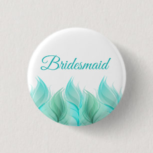 Macaron Rond 2,50 Cm Aquarelle Feathers Bridesmaid