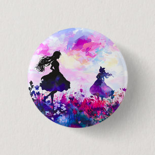 Macaron Rond 2,50 Cm Aquarelle fleur sauvage Wonderland