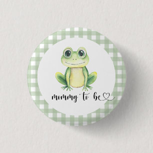 Macaron Rond 2,50 Cm Aquarelle Grenouille Baby shower maman pour être