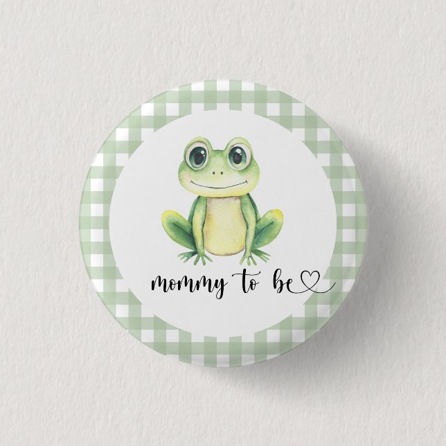 Macaron Rond 2,50 Cm Aquarelle Grenouille Baby shower maman pour être (Devant)
