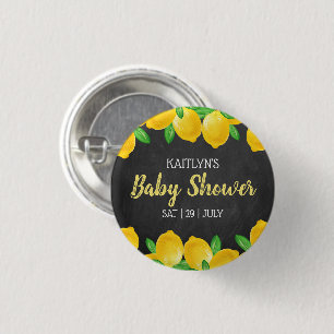 Macaron Rond 2,50 Cm Aquarelle moderne Baby shower citronnier