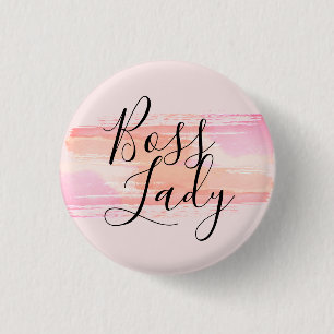 Macaron Rond 2,50 Cm Aquarelle Peinture éclats Boss Lady