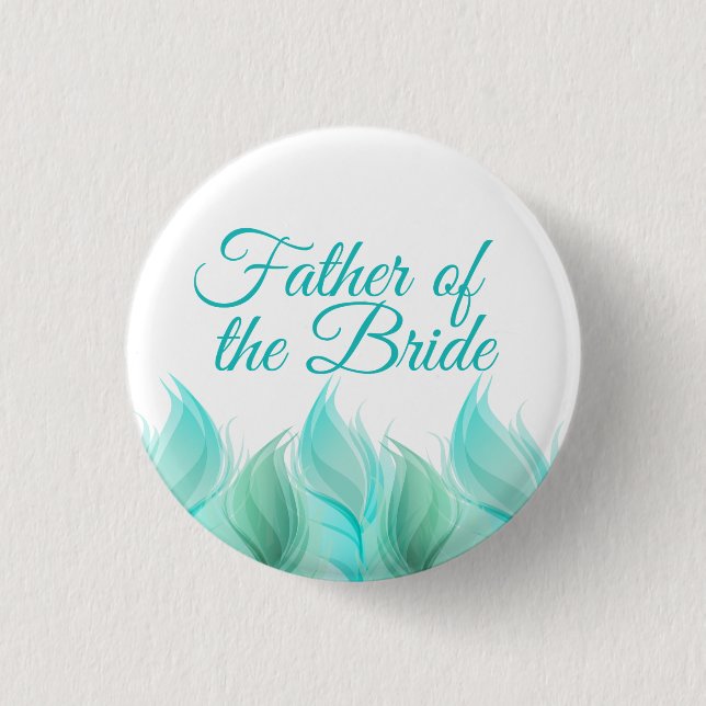 Macaron Rond 2,50 Cm Aquarelle Plumes Père de la mariée (Devant)