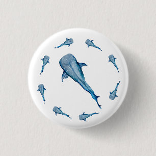 Macaron Rond 2,50 Cm Aquarelle requin