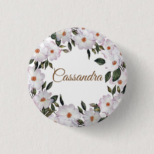 Macaron Rond 2,50 Cm Aquarelle rose Roses Ballerina Design floral