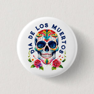 Macaron Rond 2,50 Cm Aquarelles Retro Crâne à sucre