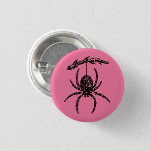 Macaron Rond 2,50 Cm Araignée rose mignonne