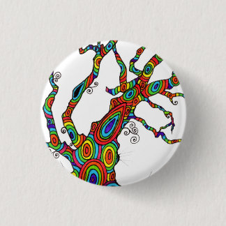 Macaron Rond 2,50 Cm Arbre d'arc-en-ciel - insigne coloré de bouton