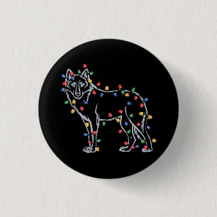 Macaron Rond 2,50 Cm Arbre de loup Noël Xmas Animal familier amateur de