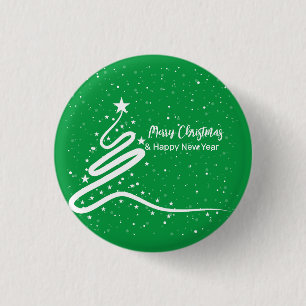 Macaron Rond 2,50 Cm Arbre de Noël et neige