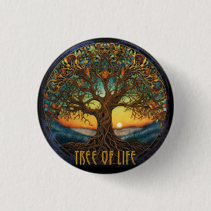 Macaron Rond 2,50 Cm Arbre de Vie, d'inspiration artistique, cadeau-pou