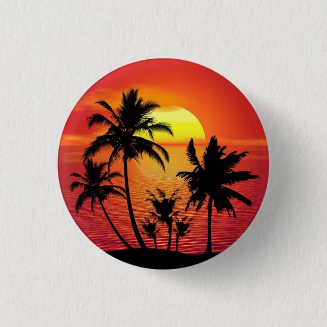 Macaron Rond 2,50 Cm Arbres de palmiers couchés Silhouette-16514 (Devant)