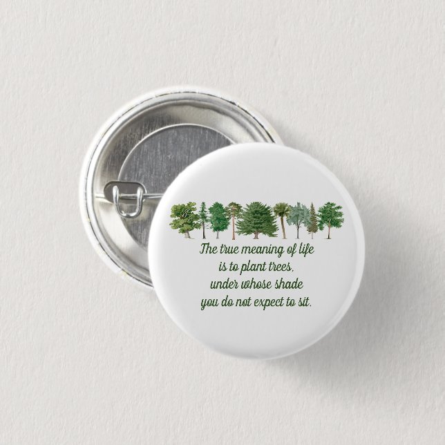 Macaron Rond 2,50 Cm Arbres plantes Signification de la vie De l'enviro (Devant & derrière)