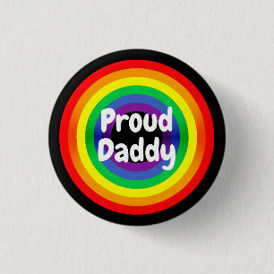 Macaron Rond 2,50 Cm Arc-en-ciel fier du papa LGBT