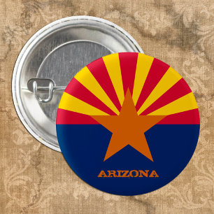 Macaron Rond 2,50 Cm Arizona Flag & Arizona State USA fan de mode et de
