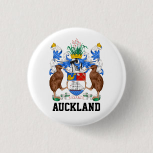 Macaron Rond 2,50 Cm Armoiries d'Auckland (Nouvelle-Zélande)