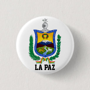 Macaron Rond 2,50 Cm Armoiries de La Paz, Bolivie