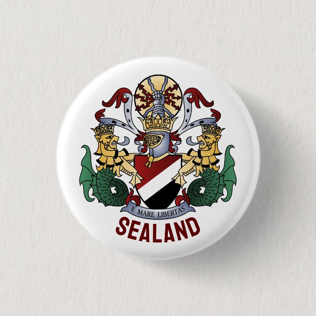 Macaron Rond 2,50 Cm Armoiries de la Principauté de Sealand (Devant)